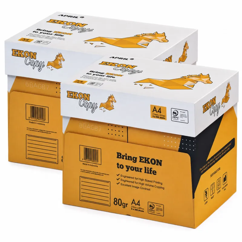 EKON Carta A4 80gr – 10 Risme da 500 Fogli