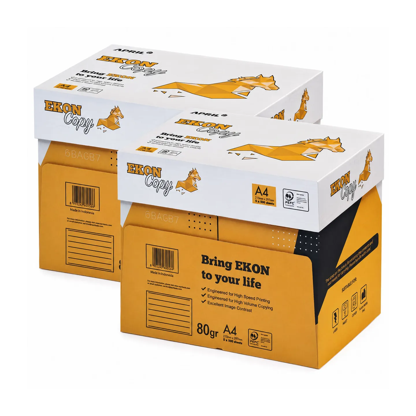 EKON Carta A4 80gr – 10 Risme da 500 Fogli