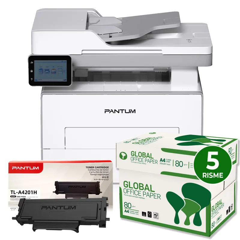 Bundle ALL INCLUSIVE PANTUM BM4300ADW, Toner Originale e 5 Risme