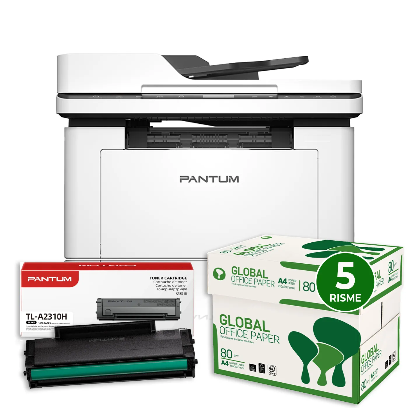 Bundle ALL INCLUSIVE Stampante Multifunzione Laser Pantum BM2300AW