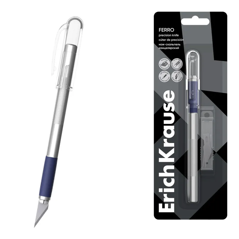Taglierino di precisione ErichKrause Ferro con 2 lame incluse