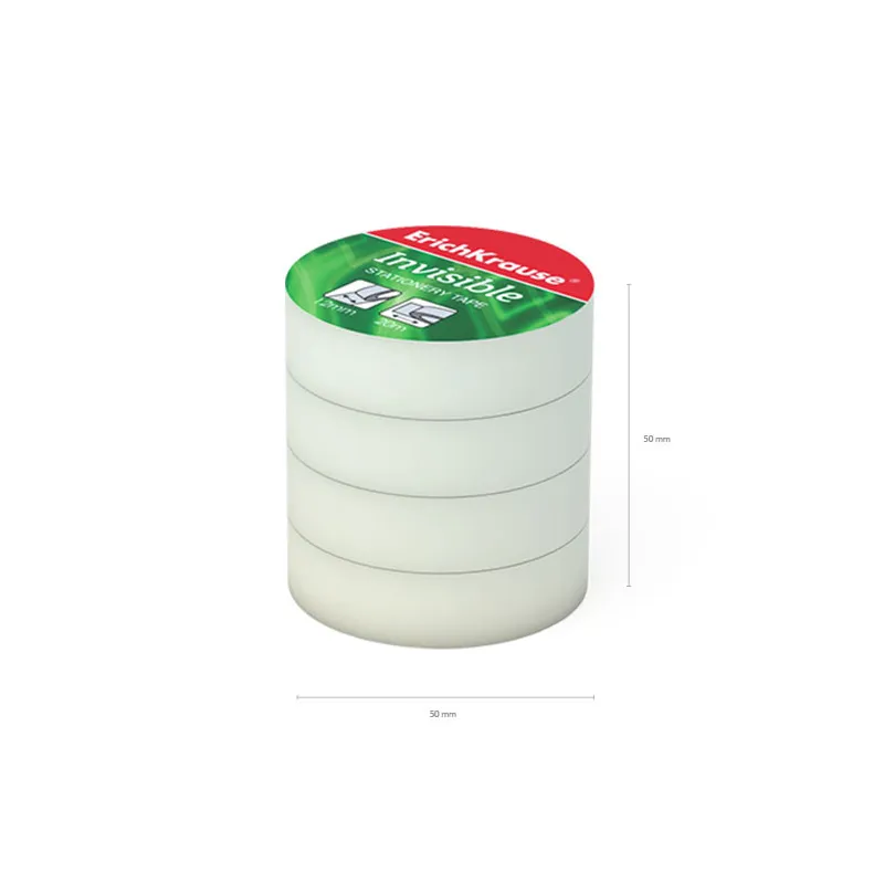 Confezione 4 Rotoli di Nastro Adesivo ErichKrause Invisible 12mm