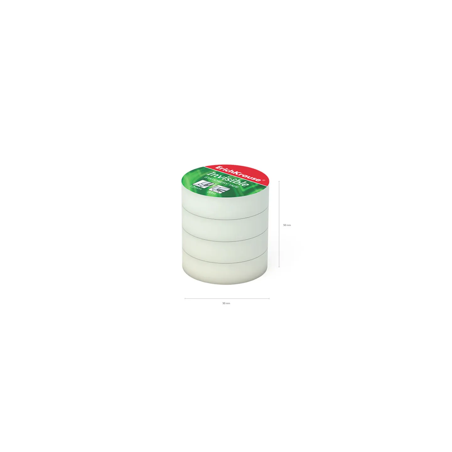Confezione 4 Rotoli di Nastro Adesivo ErichKrause Invisible 12mm
