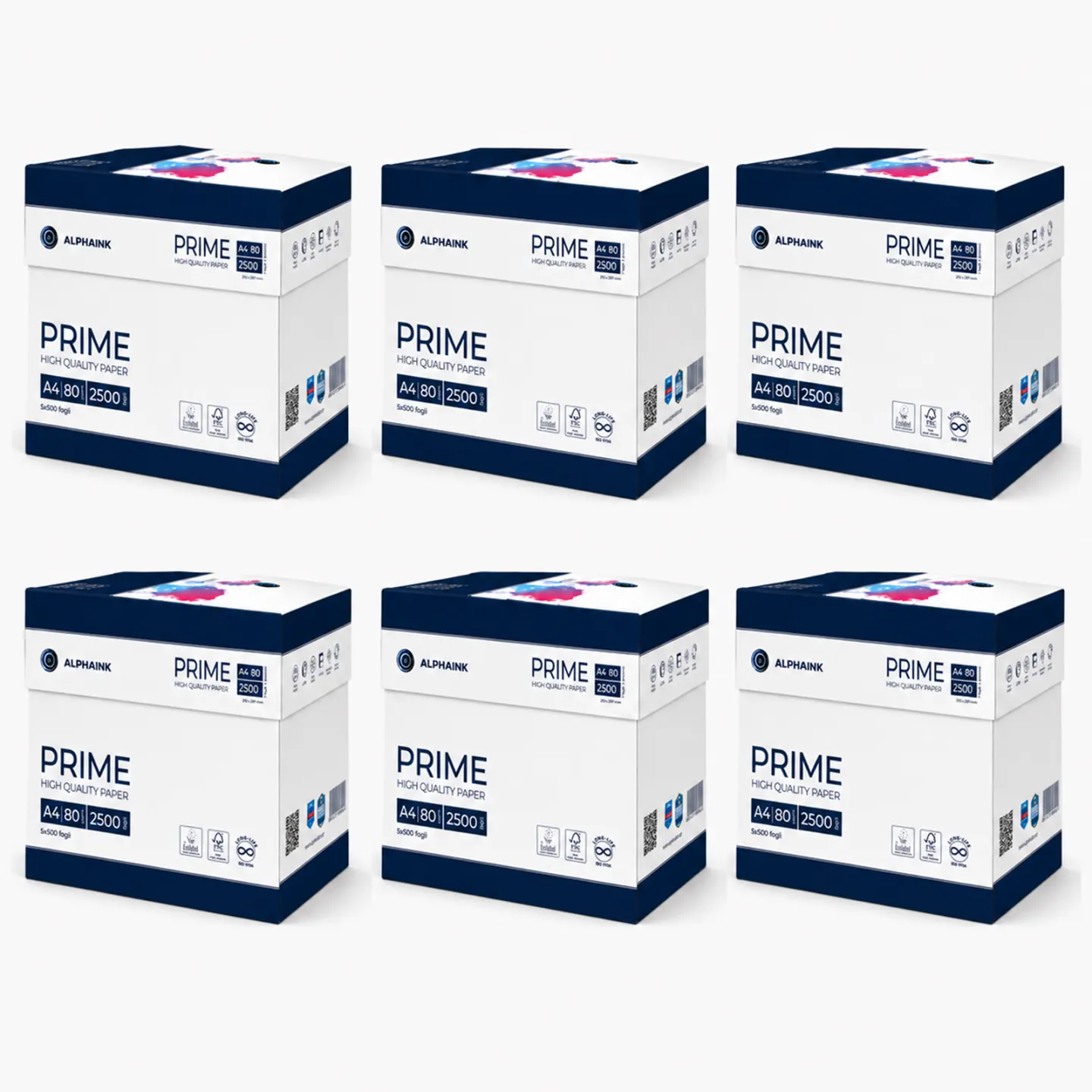 Pacco da 30 Risme Carta A4 80 gr Alphaink Prime