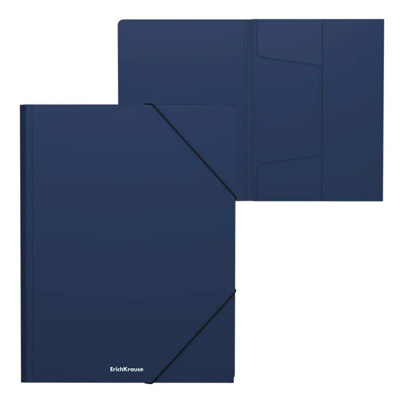 Box 4 Cartelline con Elastico ErichKrause Matt Classic A4 Blu
