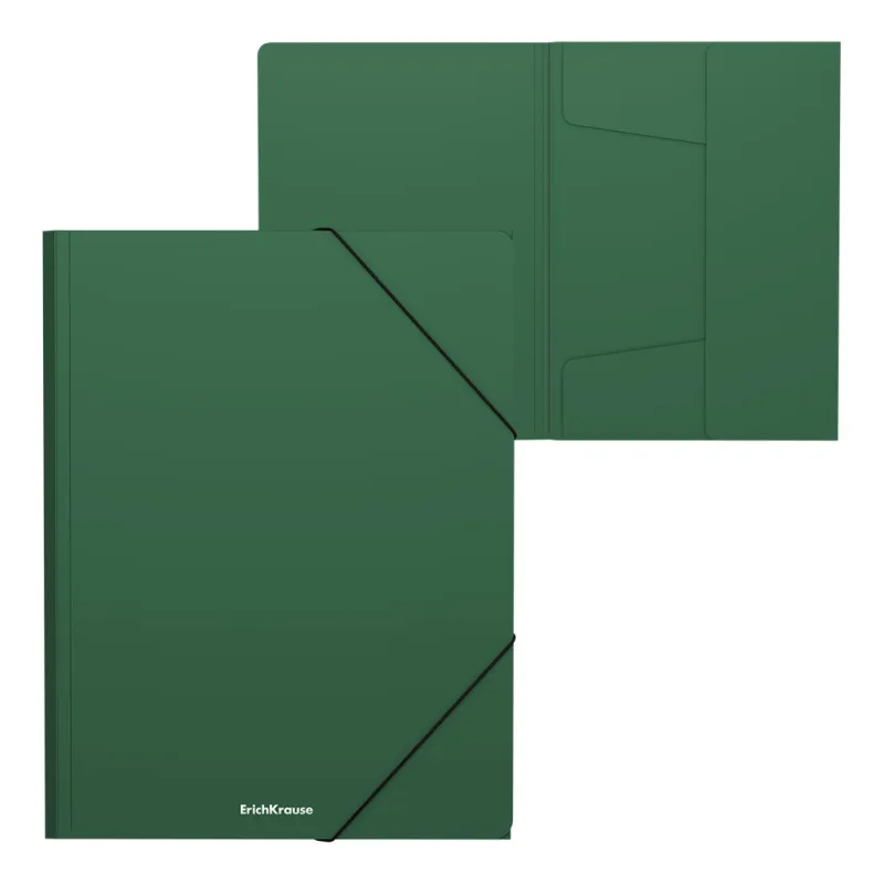 Box 4 Cartelline con Elastico ErichKrause Matt Classic A4 Verde