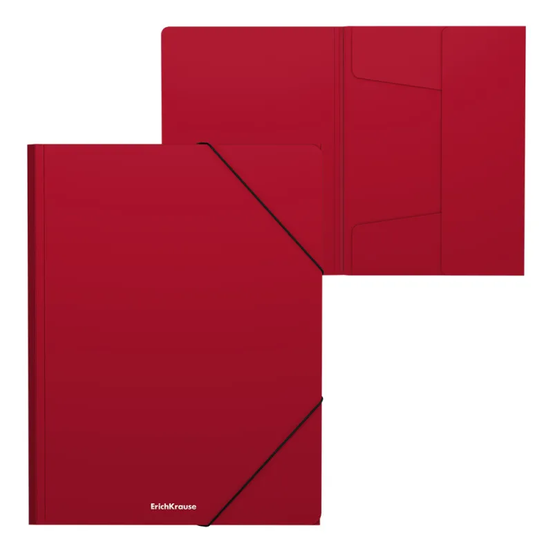 Box 4 Cartelline con Elastico ErichKrause Matt Classic A4 Rosso