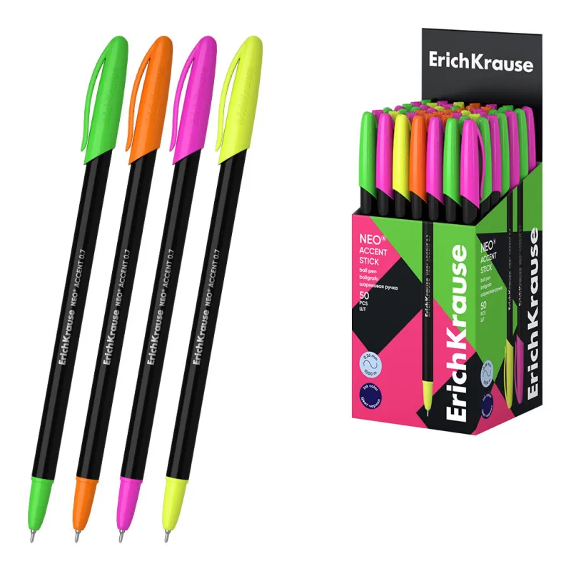 Conf. 50 Penne a Sfera Blu ErichKrause Neo Stick Accent