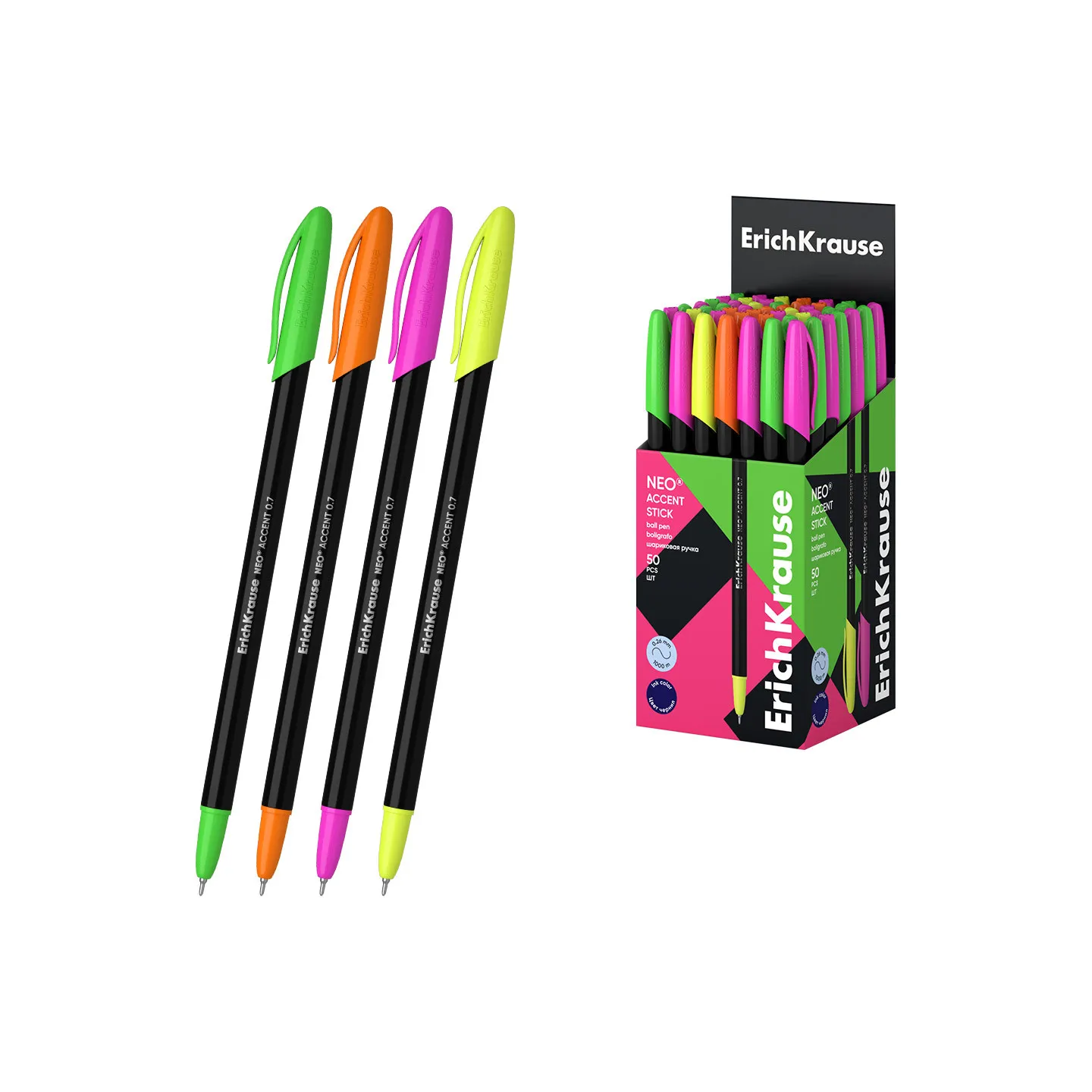 Conf. 50 Penne a Sfera Blu ErichKrause Neo Stick Accent