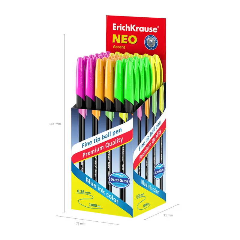 Conf. 50 Penne a Sfera Blu ErichKrause Neo Stick Accent
