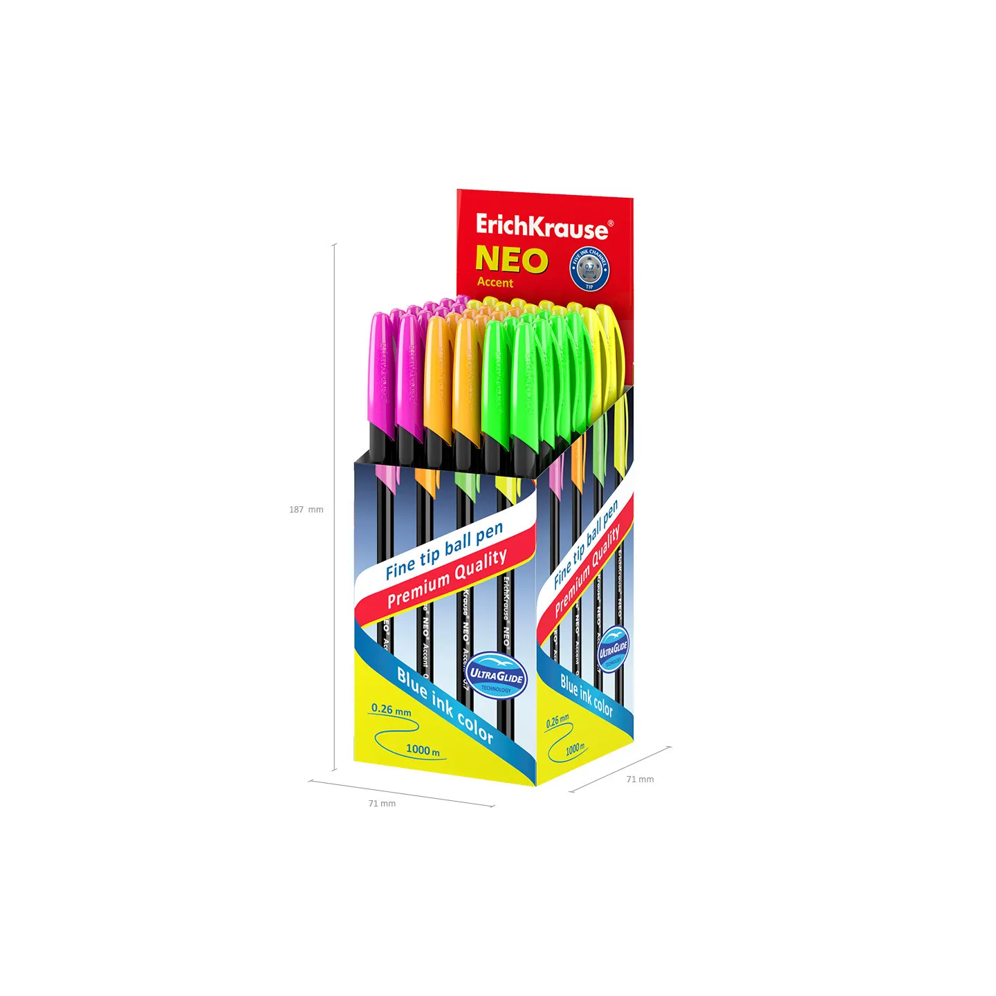 Conf. 50 Penne a Sfera Blu ErichKrause Neo Stick Accent