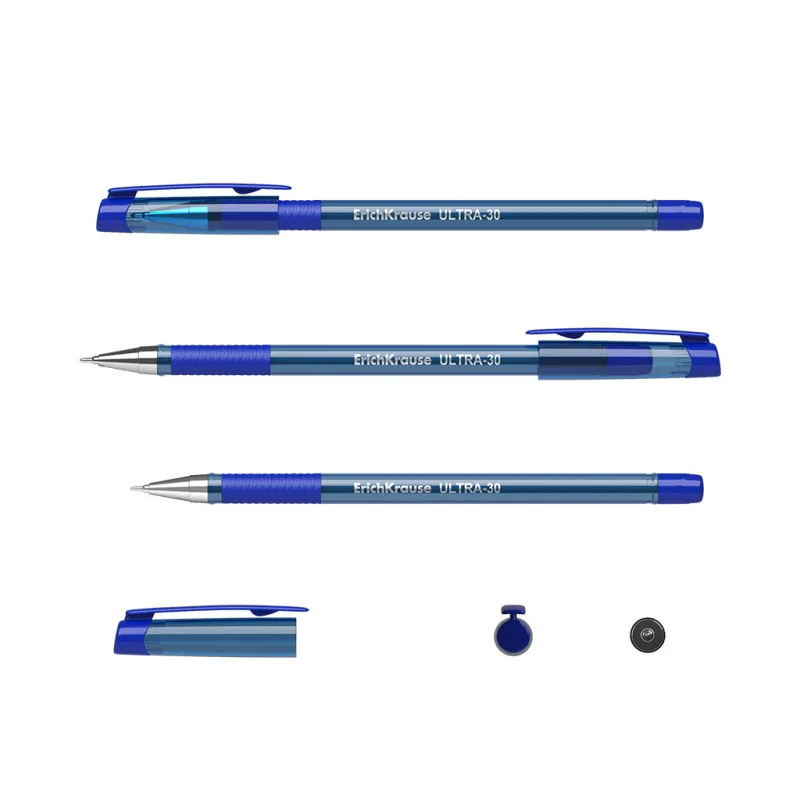 Box 12 penne a sfera Blu ErichKrause ULTRA-30 Stick & Grip Original