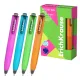 Box 12 Penna a Sfera a Scatto Blu ErichKrause Pocket Pen Matic&Grip Neon