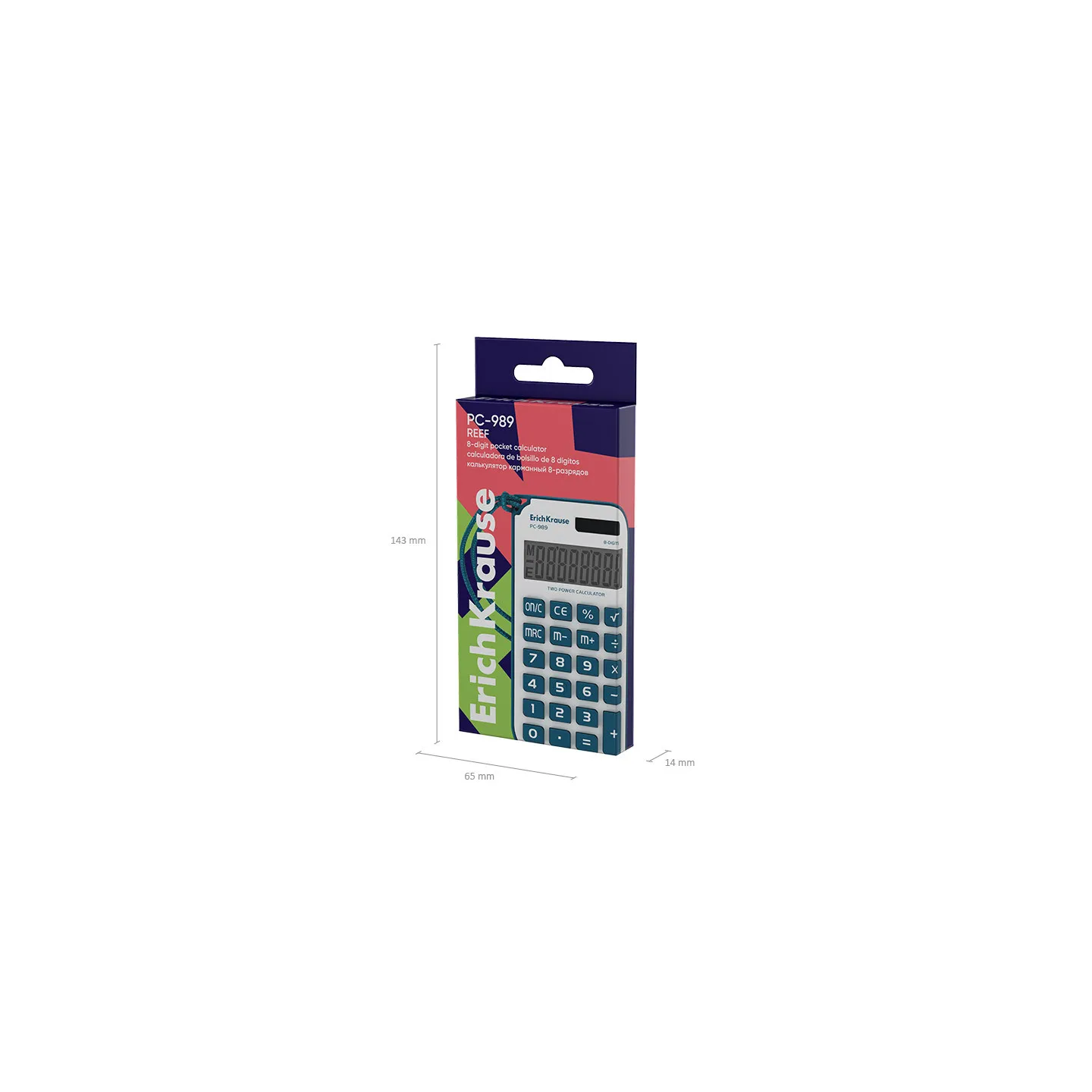 Calcolatrice tascabile a 8 cifre con laccio Erichkrause PC-989