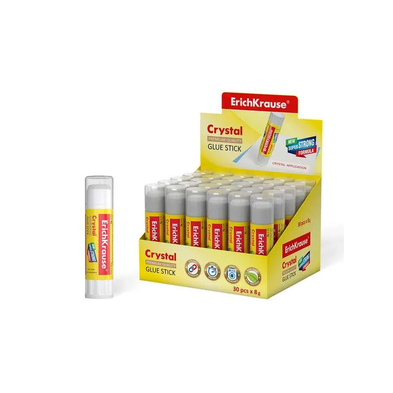 Box 30pz Colla Stick 8gr Erichkrause Crystal Super Strong