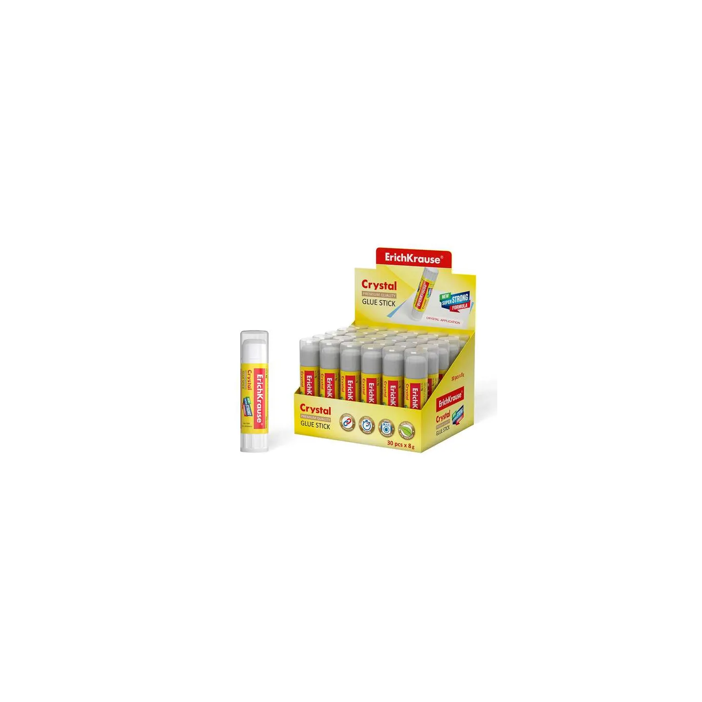Box 30pz Colla Stick 8gr Erichkrause Crystal Super Strong