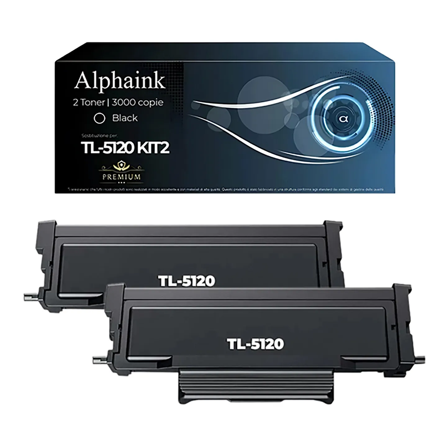 Kit 2 Toner TL-5120 Nero Alphaink Compatibile per Pantum
