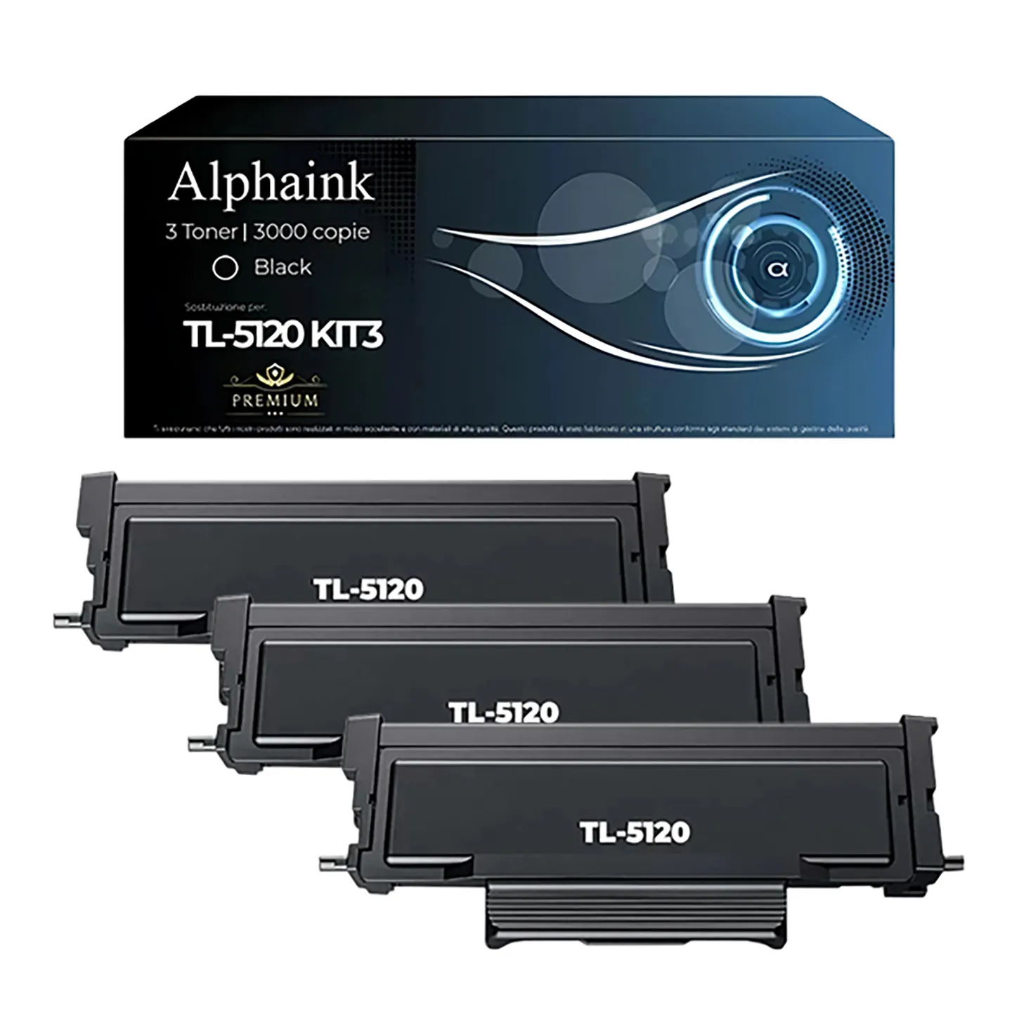Kit 3 Toner TL-5120 Nero Alphaink Compatibile per Pantum