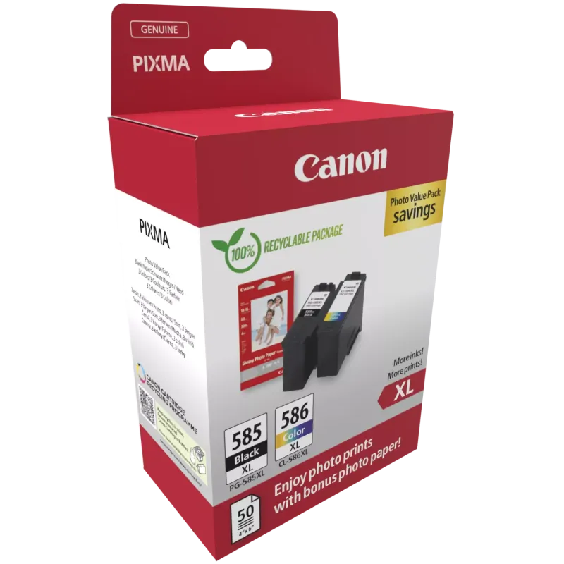 Canon PG-585XL/CL-586XL Originali + Carta Foto 6204C005