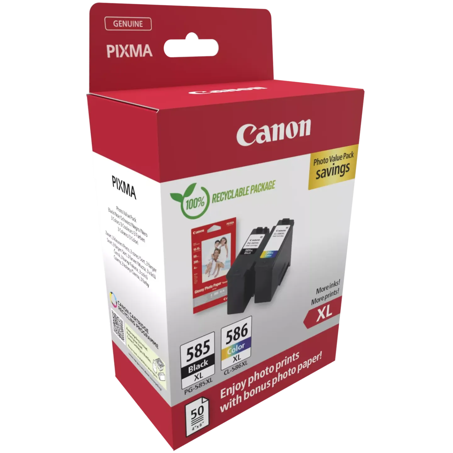 Canon PG-585XL/CL-586XL Originali + Carta Foto 6204C005