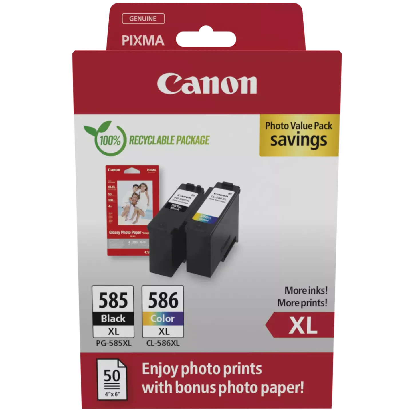 Canon PG-585XL/CL-586XL Originali + Carta Foto 6204C005