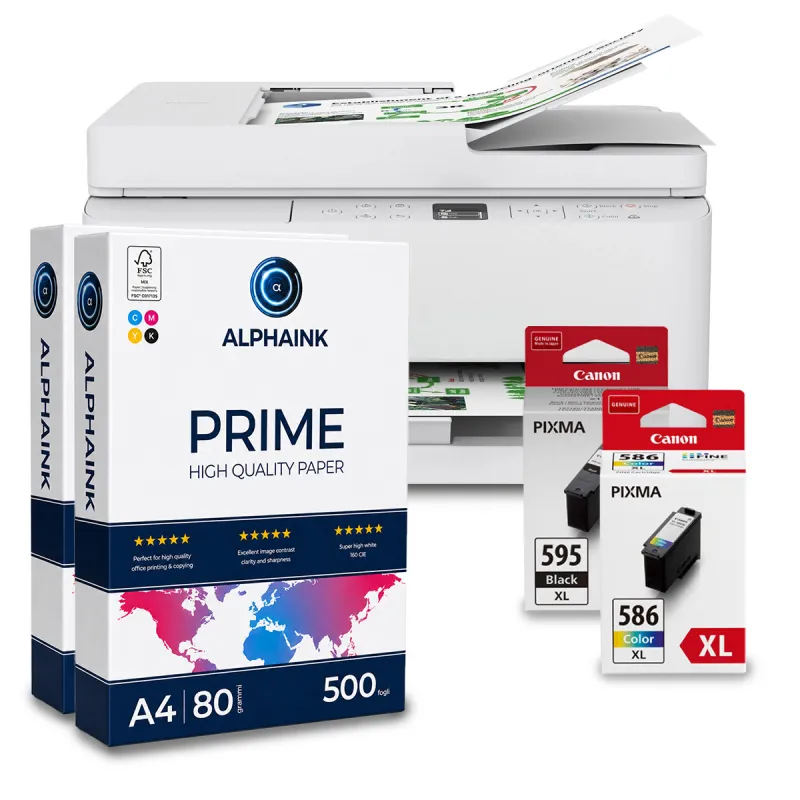 Canon PIXMA TS7550i + PG-595XL/CL-586XL + Carta A4