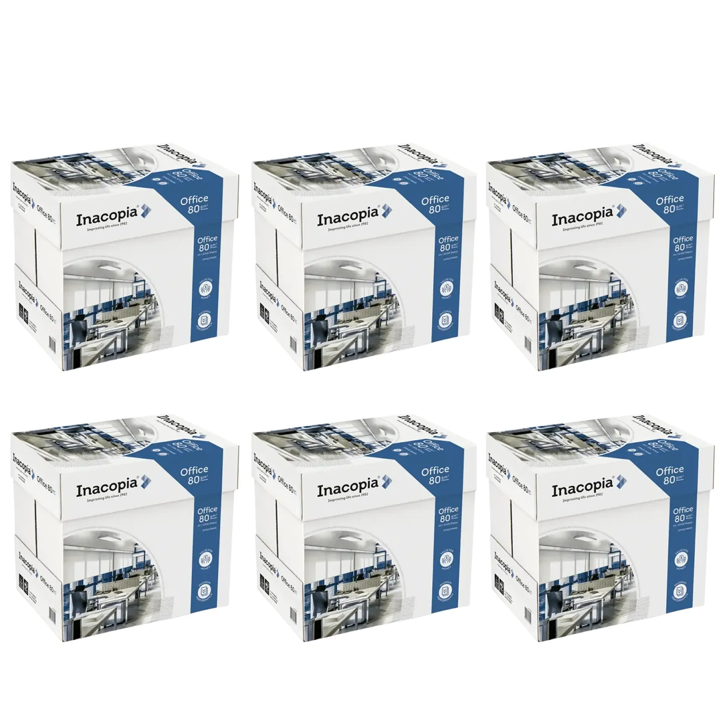 INACOPIA Office Carta A4 80gr - 30 Risme da 500 fogli
