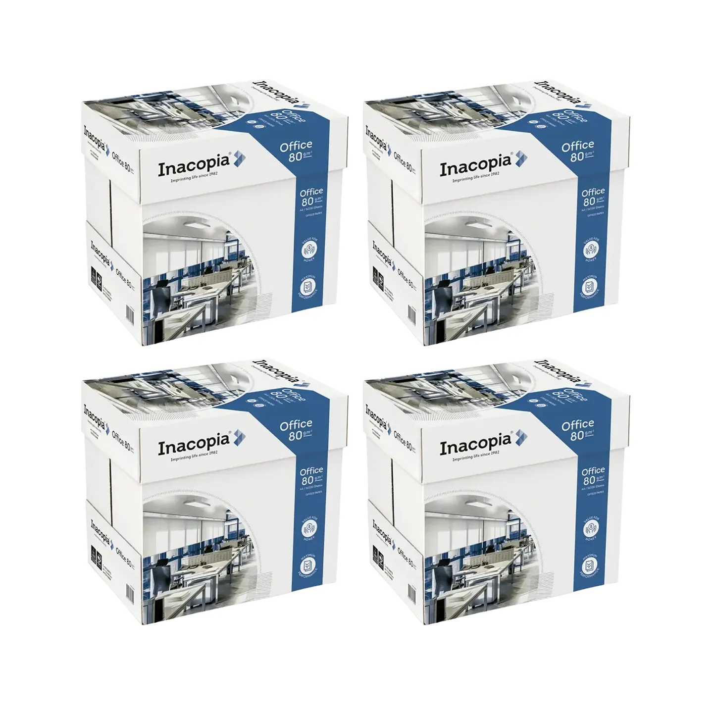 INACOPIA Office Carta A4 80gr - 20 Risme da 500 fogli