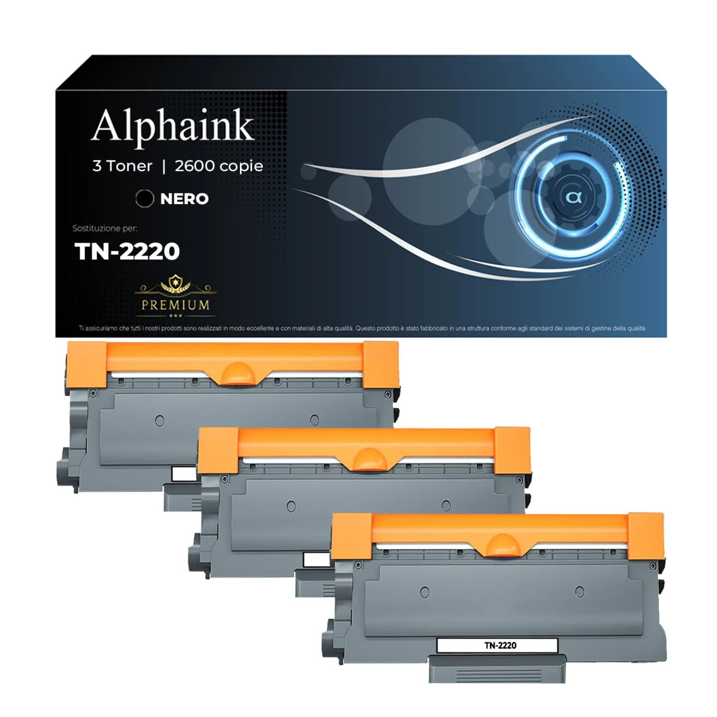 Kit 3 Toner TN-2220 TN-2010 Compatibili per Brother Nero | Alphaink