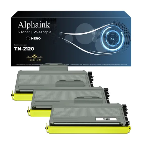 Kit 3 Toner TN-2120 Compatibili per Brother Nero 2500 Copie | Alphaink