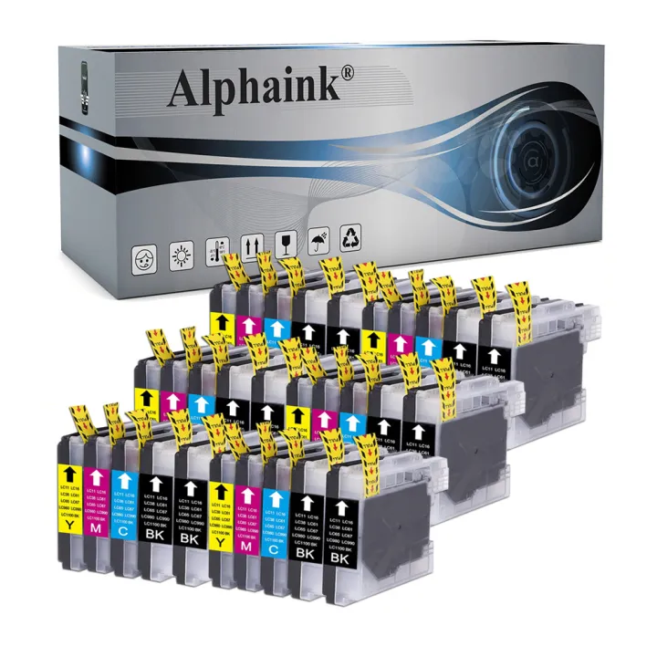 Kit 30 cartucce Brother LC980/LC1100 Nero + Colore