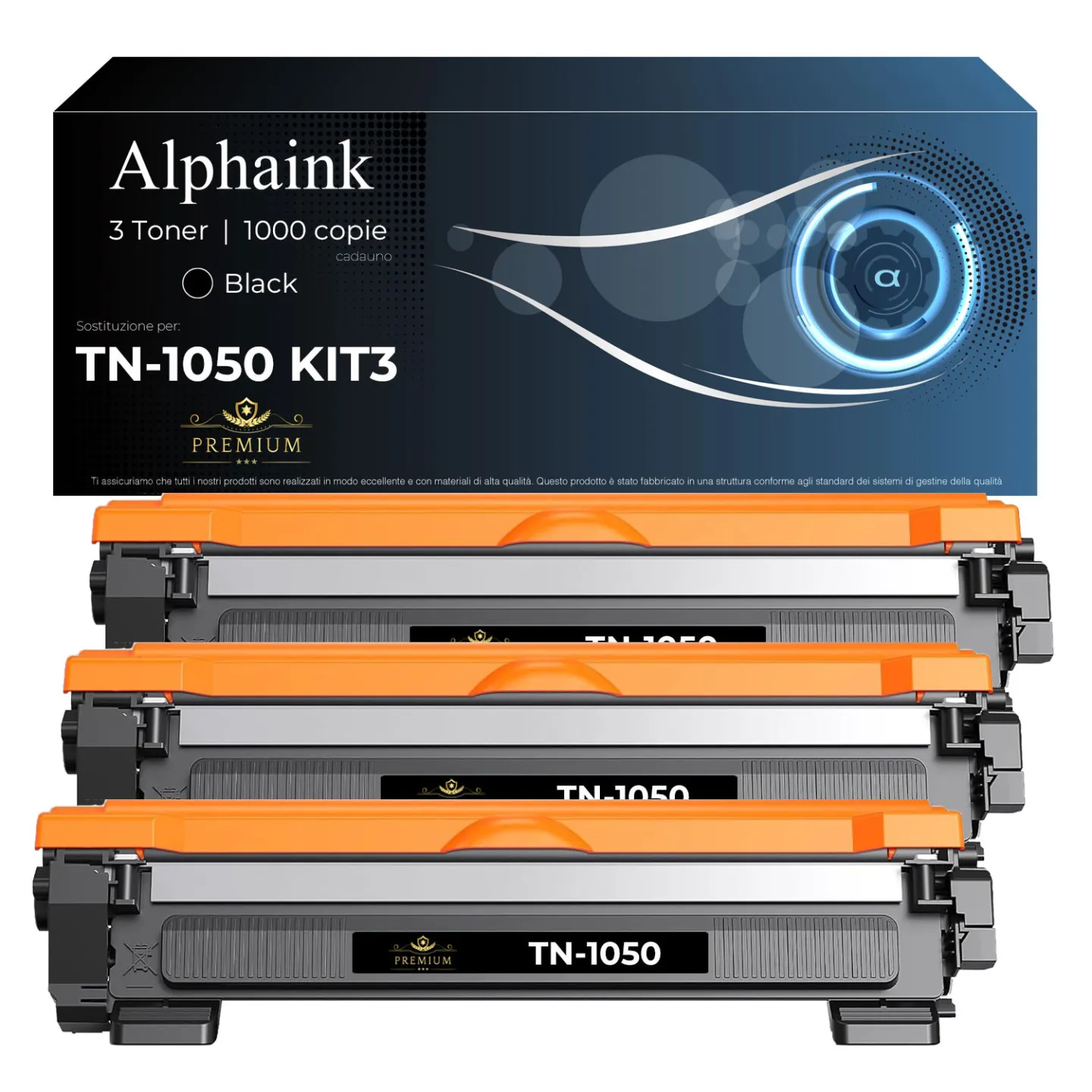 Kit 3 Toner Compatibili per Brother TN-1050 | Alphaink