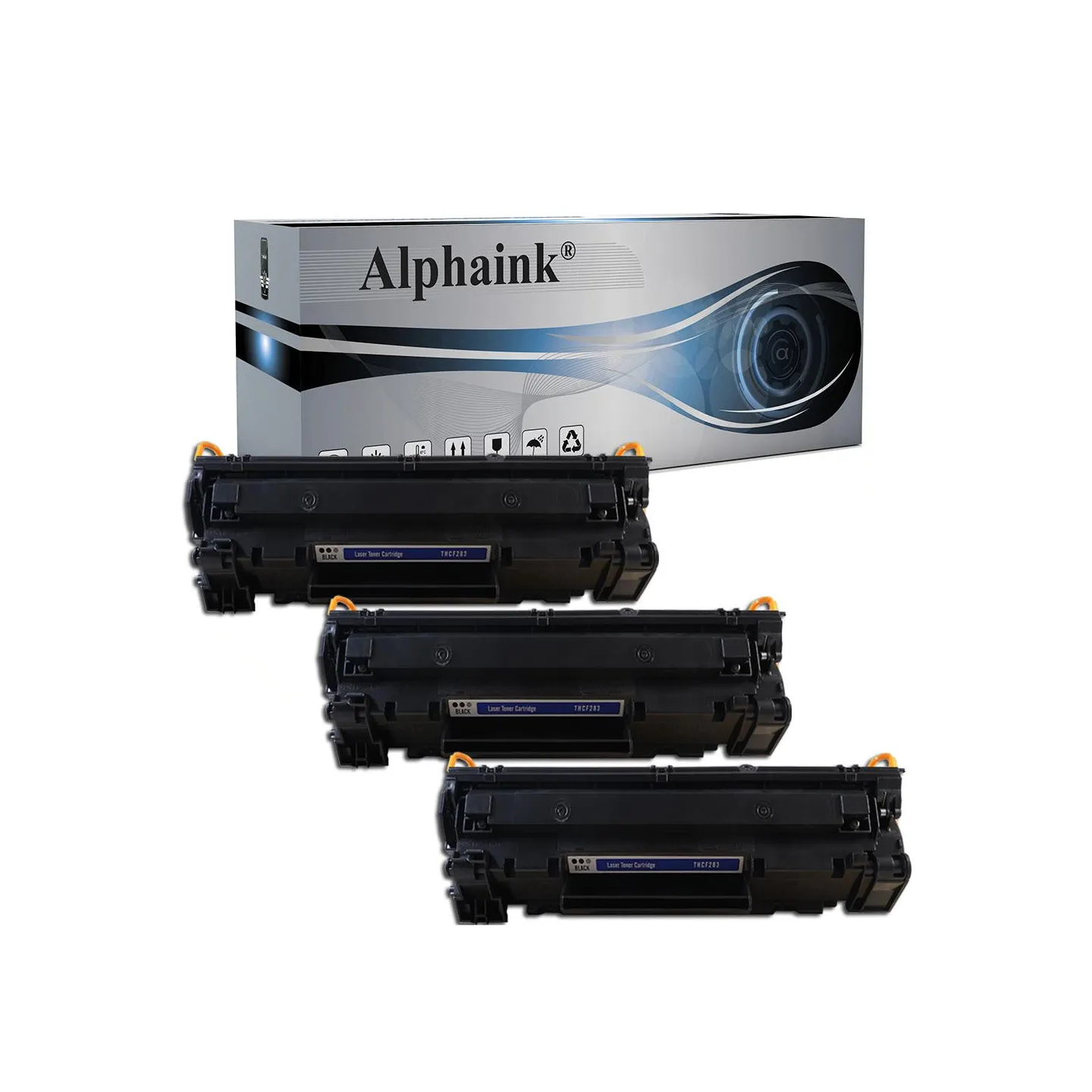 Kit 3 Toner CF283A / 83A Nero Compatibili per HP | Alphaink