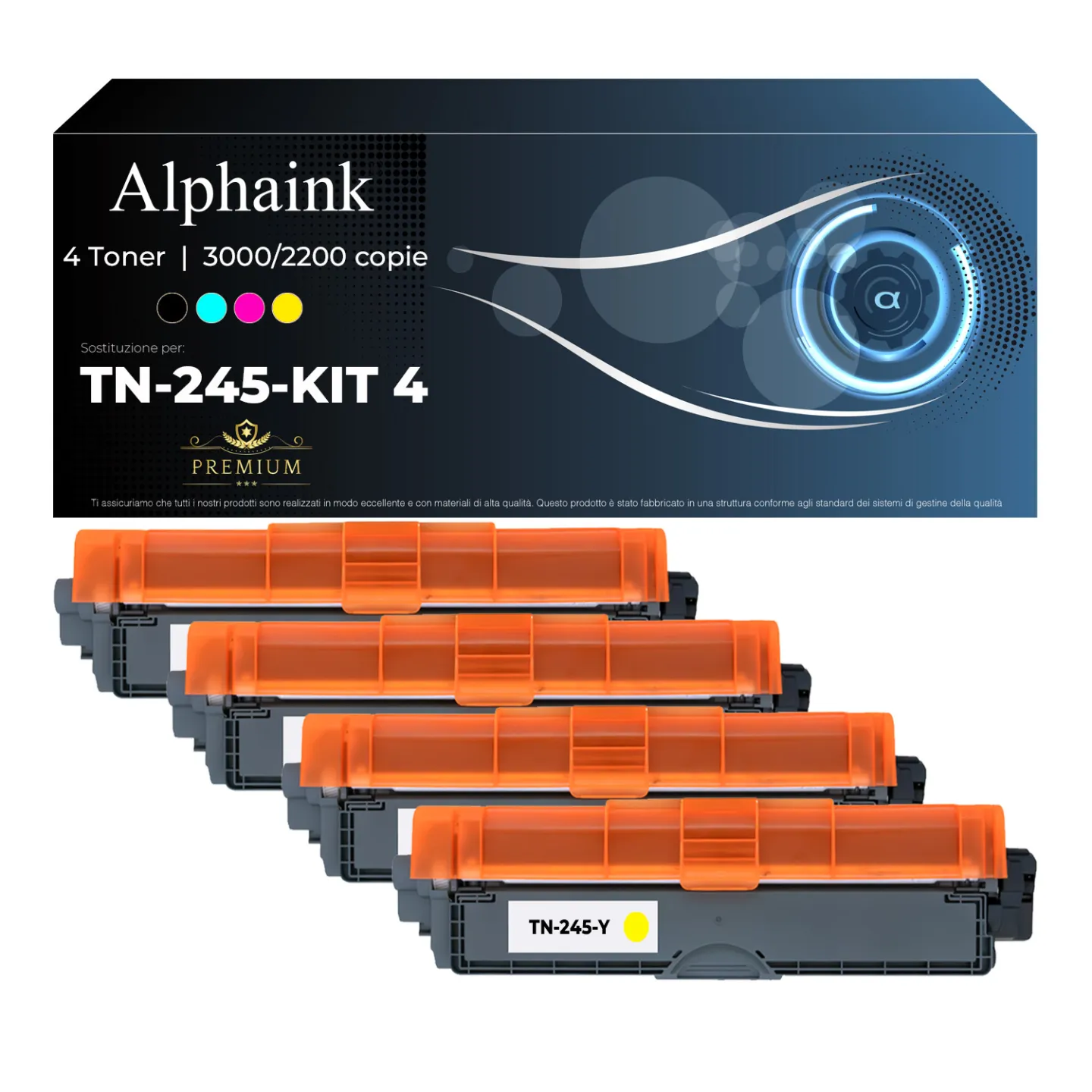 Set 4 Toner TN-241 / TN-245 Compatibili per Brother (BK+C+M+Y) | Alphaink