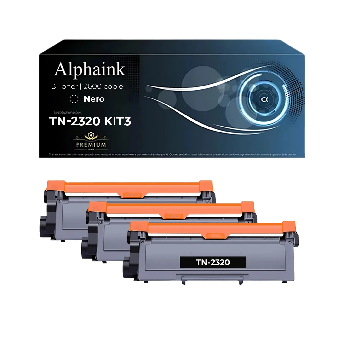 Kit 3 Toner TN-2320 TN2320 Compatibili per Brother Nero | Alphaink