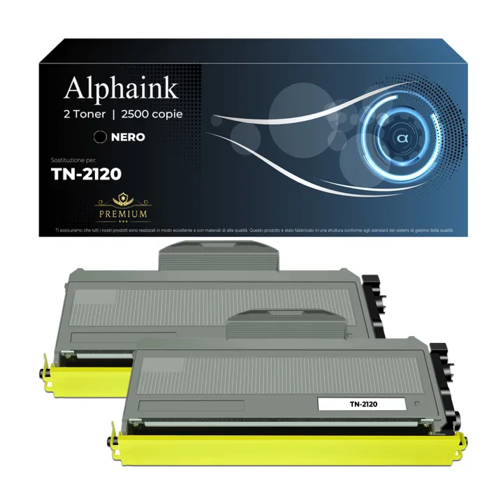 Kit 2 Toner TN-2120 Compatibili per Brother Nero 2500 Copie | Alphaink