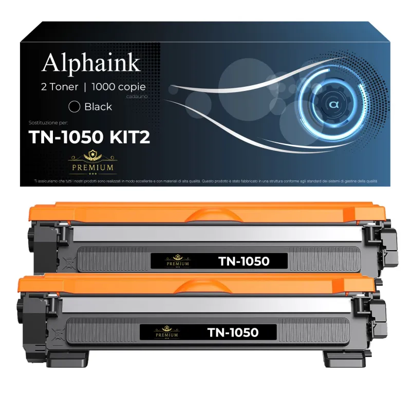 Kit 2 Toner Compatibili per Brother TN-1050 | Alphaink