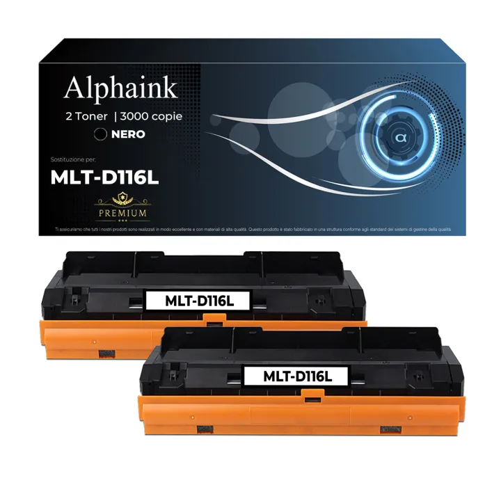 Kit 2 Toner MLT-D116L SU828A Compatibili per Samsung Nero | Alphaink