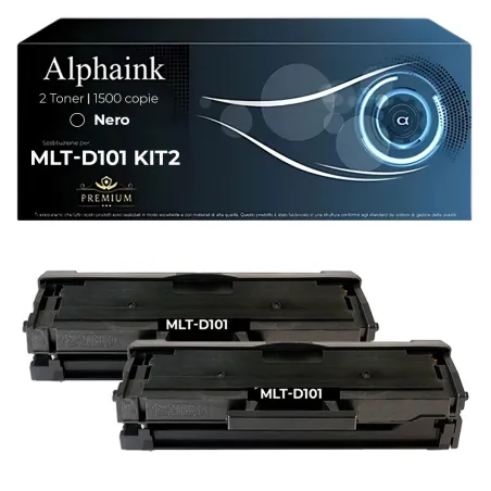 Kit 2 Toner MLT-D101 SU696A Compatibili per Samsung Nero | Alphaink