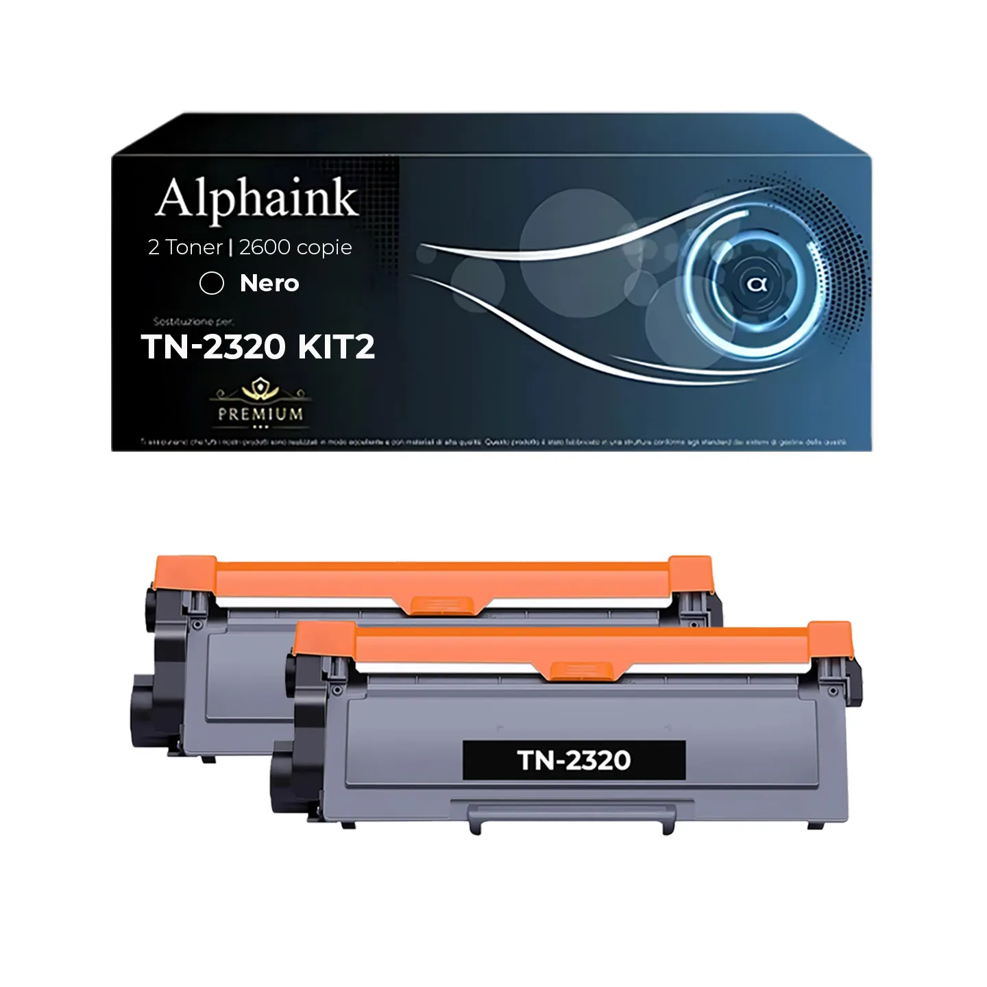 Kit 2 Toner TN-2320 TN2320 Compatibili per Brother Nero | Alphaink