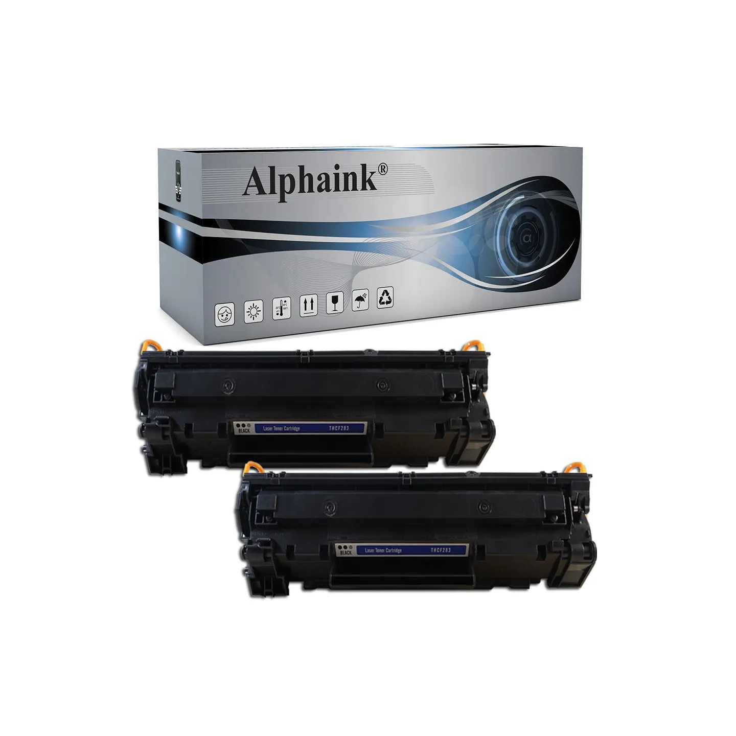 Kit 2 Toner CF283A / 83A Nero Compatibili per HP | Alphaink
