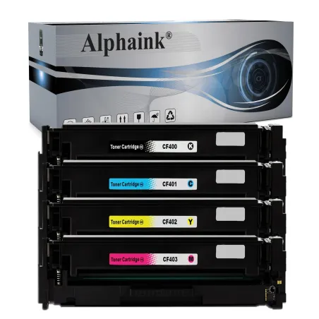 Set 4 Toner AI-CF400-3X / CF400X / 201X Compatibili per HP (BK+C+M+Y) | Alphaink