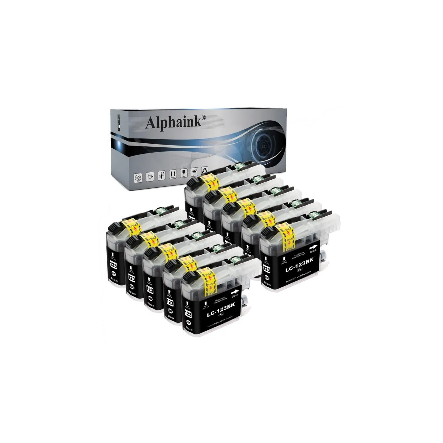 Compra Kit 10 cartucce Brother LC-123BK – Alphaink