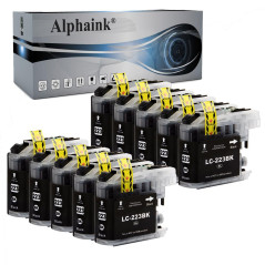 10 Cartucce compatibili Nero per Brother MFC J4620DW, 10ml AI-LC223-BK-10