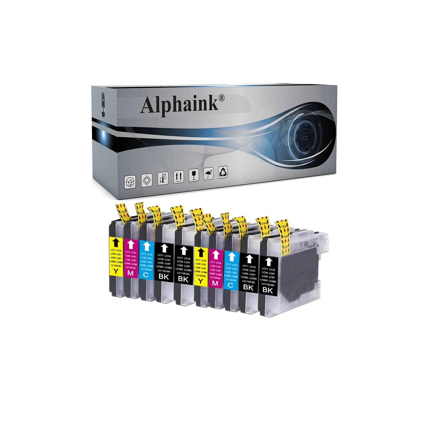 Acquista Kit 10 Cartucce Brother LC-980-1100 Nero + Colore - Alphaink