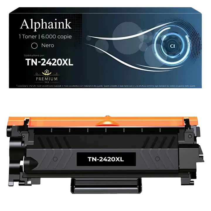 Toner TN-2420XL Compatibile per Brother con Chip Nero 6000 Copie | Alphaink