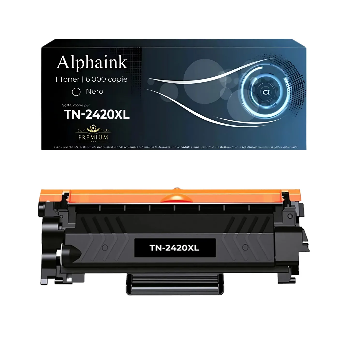 Toner TN-2420XL Compatibile per Brother con Chip Nero 6000 Copie | Alphaink