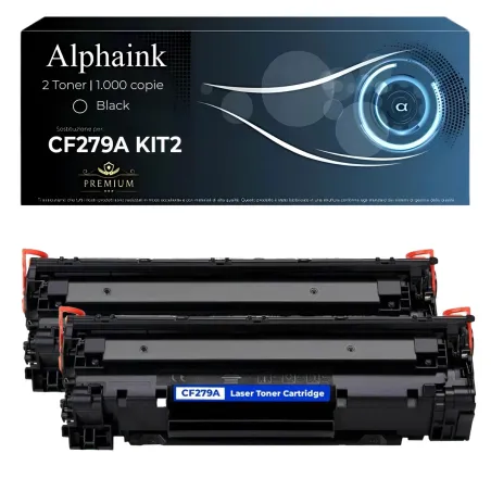 Kit 2 Toner CF279A 79A Compatibili per HP Nero | Alphaink