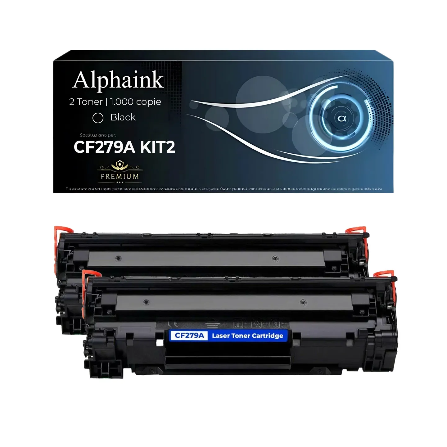 Kit 2 Toner CF279A 79A Compatibili per HP Nero | Alphaink