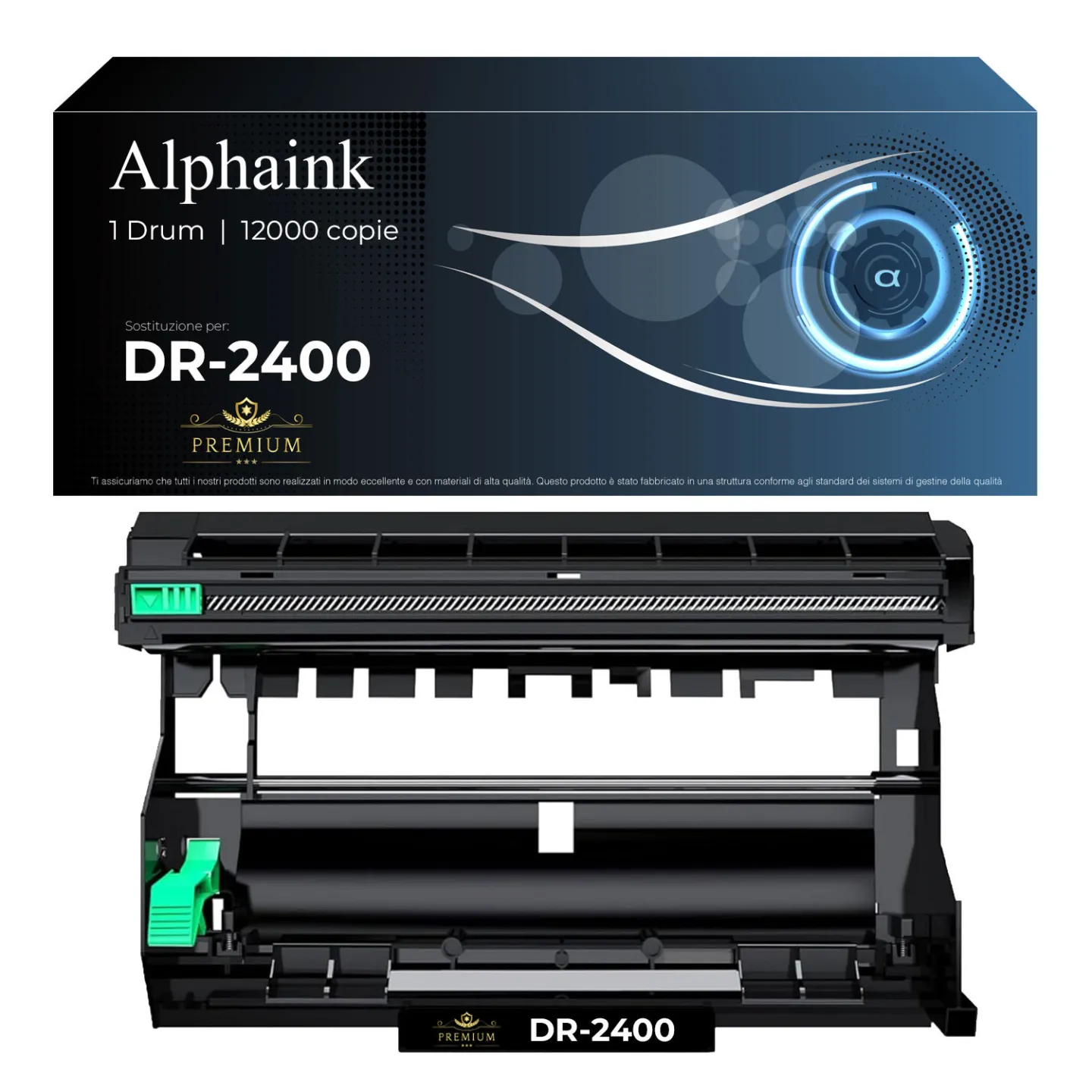 Tamburo Compatibile per Brother DR-2400 Nero da 12.000 copie
